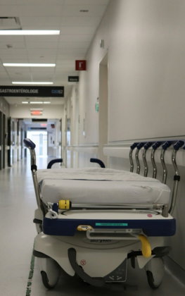 white and black hospital bed